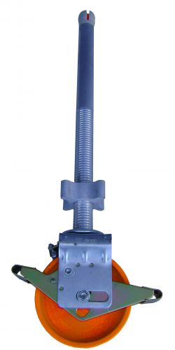 Nylon wiel met spindel 200mm diameter.