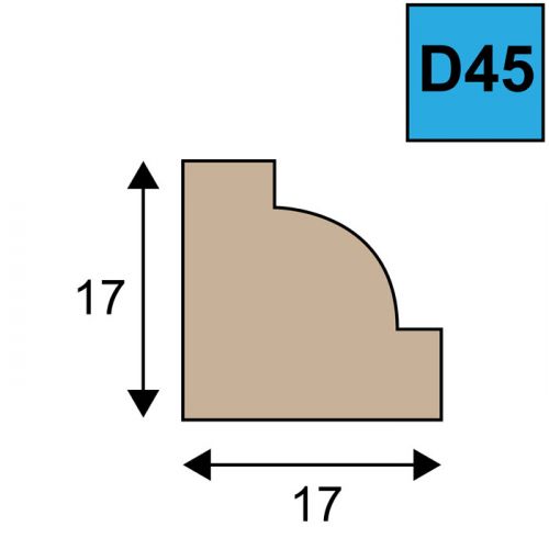 Duivejager profiel Model D45 - 17 x 17 mm