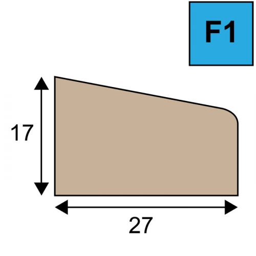 Glaslat model F1 - 17 x 27 mm