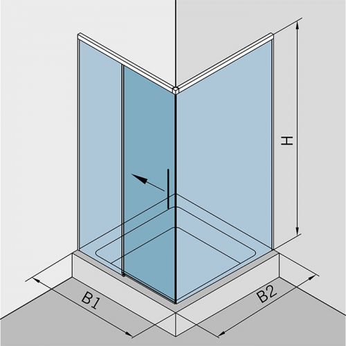 Hoekdouche met 1 deur en softclose