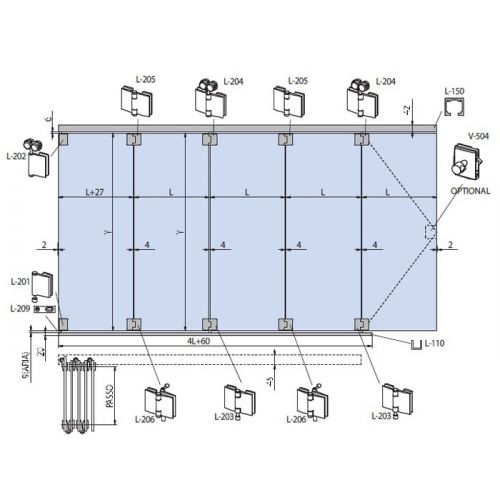 Vouwwand L-1500 SET 4